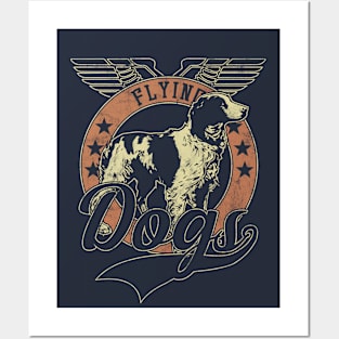 Flying Vintage Dogs Posters and Art